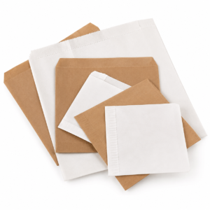 Kraft Paper Bags - Brown/White for Takeaways, Fruit, Vegetables, Groceries (1000 pcs)