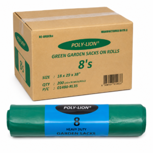 Sacks on Rolls 8's - Heavy-Duty - Green Garden Sacks - 18x29x39 in (200 bags)