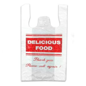 HD Printed Vest Carrier Bags (Delicious Food) 2000 Bags