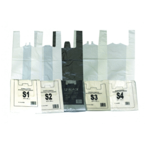 Vest Carrier Bags - Hi-Tensile - (White/Black) 2000 Bags