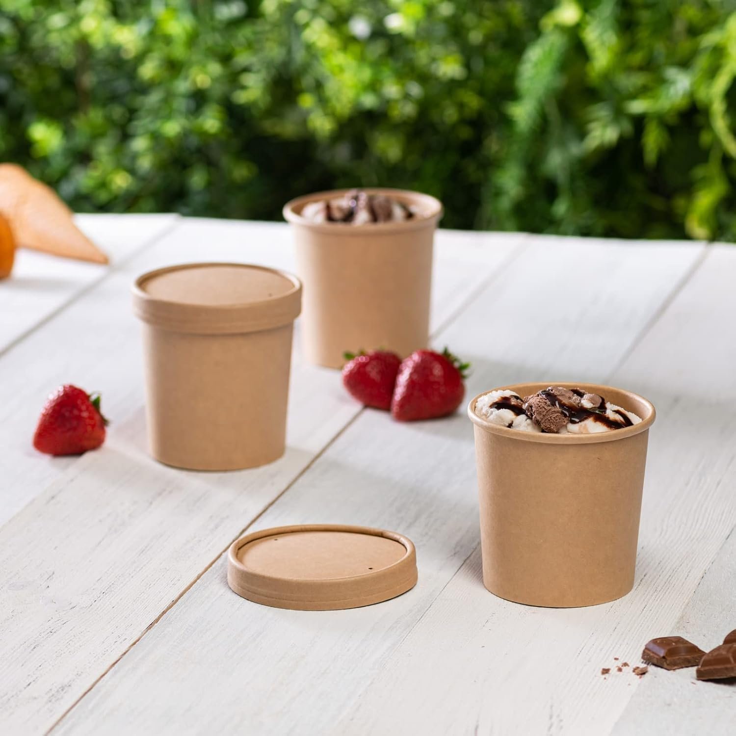 KRAFT Containers For Soup (500 pcs) Without Lids (Lids Sold Separately) All Sizes Available - Image 6