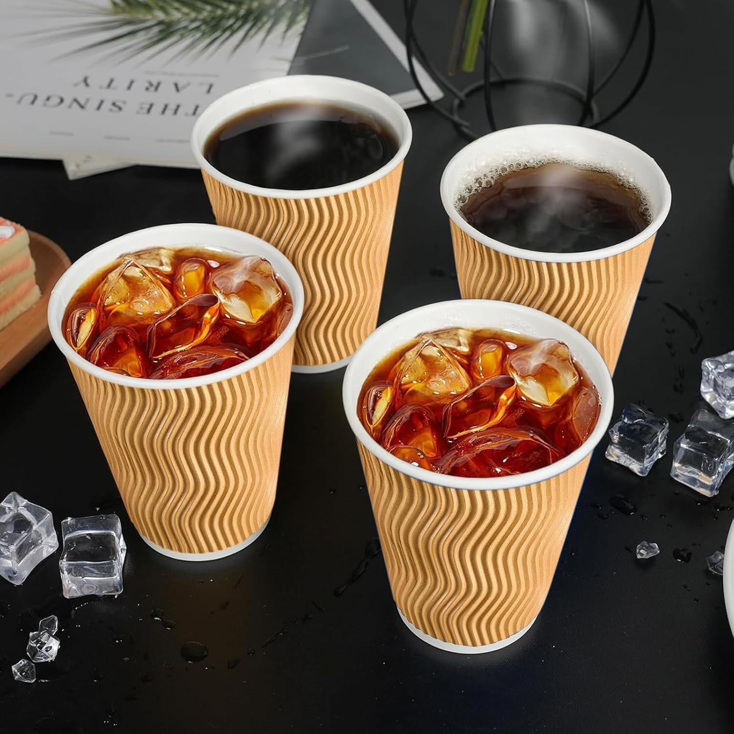 Coffee Cups KRAFT Ripple Wall - (500 Pcs) All Sizes Available - Image 2