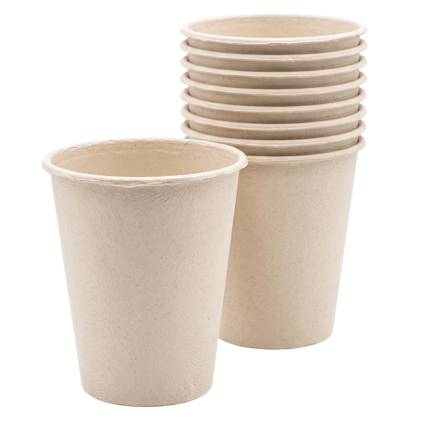 Bagasse Compostable 7oz Drinking Cups (1000 pcs) - For Hold/Cold Coffee & Drinks Eco-Friendly (50 pcs x 20 packs)