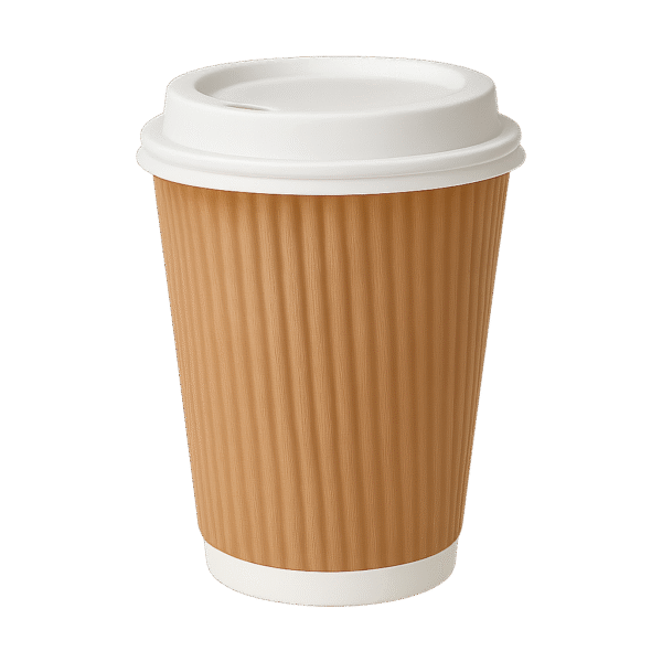 Coffee Cups KRAFT Ripple Wall - (500 Pcs) All Sizes Available