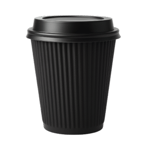 Coffee Cups Black Ripple Wall - (500 Pcs) All Sizes Available