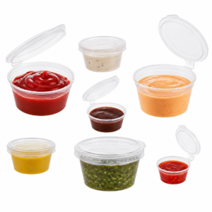 Sauce Cups with Hinged Lids - 1000 pcs (All Sizes Available)