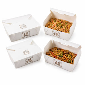 White Kraft Takeaway 'VIP' Boxes (540 pcs) - Eco-Friendly - All Sizes Available