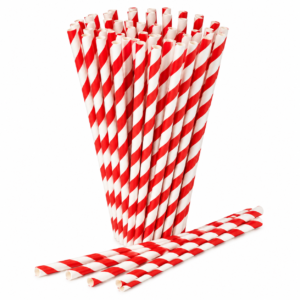 Red/White Stripes Paper Straws (500pcs)