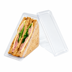 Sandwich Wedges with Hinged Lids (500 pcs) - Holds 2 Sandwich Halves - Eco-Friendly