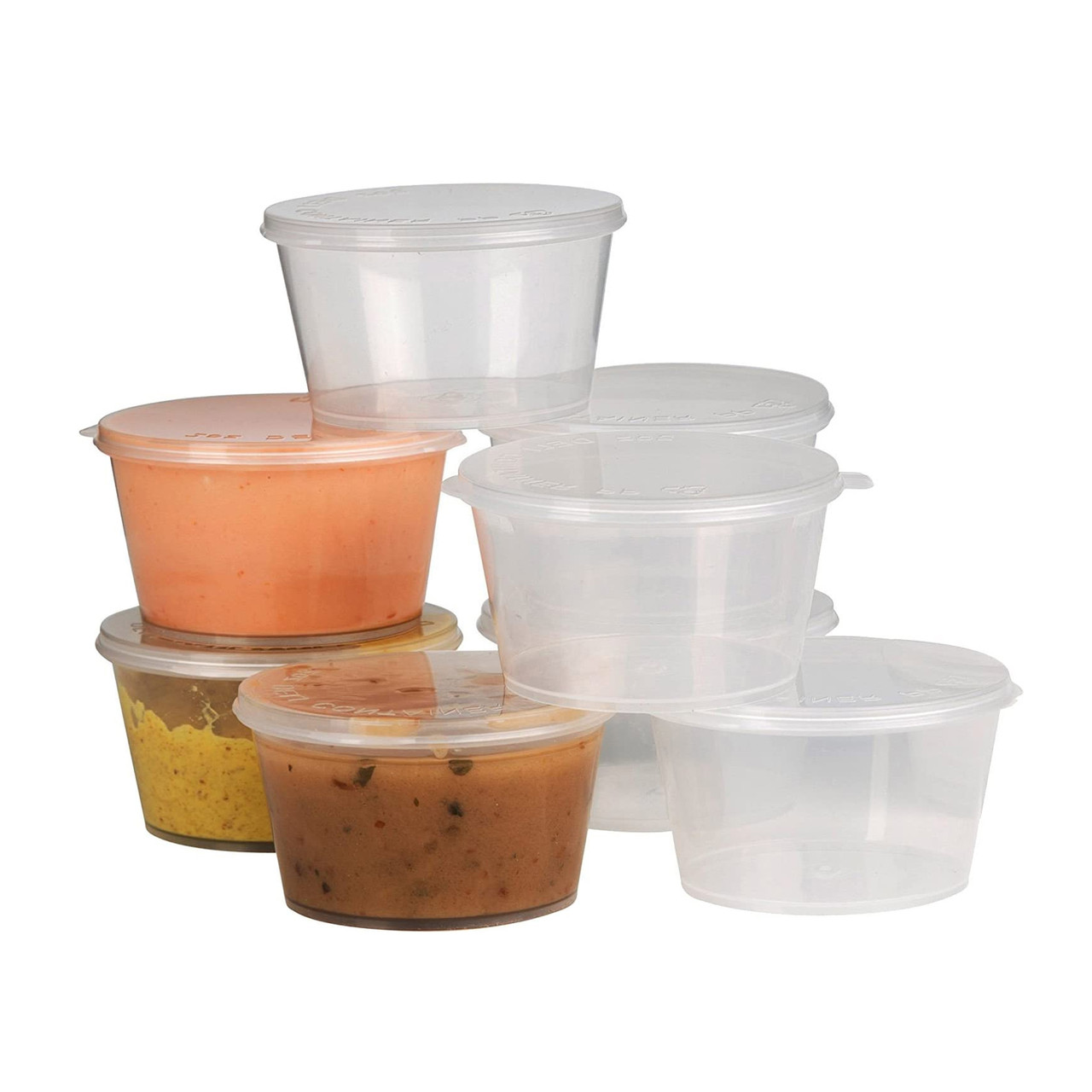 Sauce Cups with Hinged Lids - 1000 pcs (All Sizes Available)