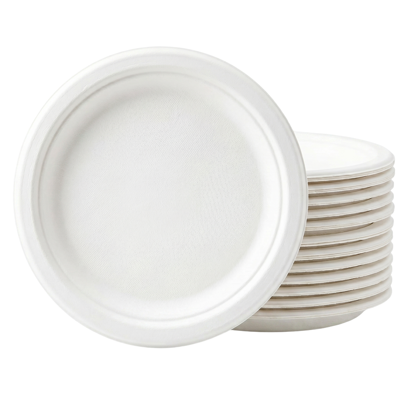 Bagasse Plates (500 pcs) - Containers For Hot/Cold/Oily Food - Eco-Friendly (7" & 9" All Sizes Available)