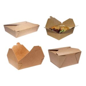 Brown Kraft Deli Boxes/Burger Boxes/Trays (300 pcs) - All Sizes Available - Leakproof for Hot & Cold Products