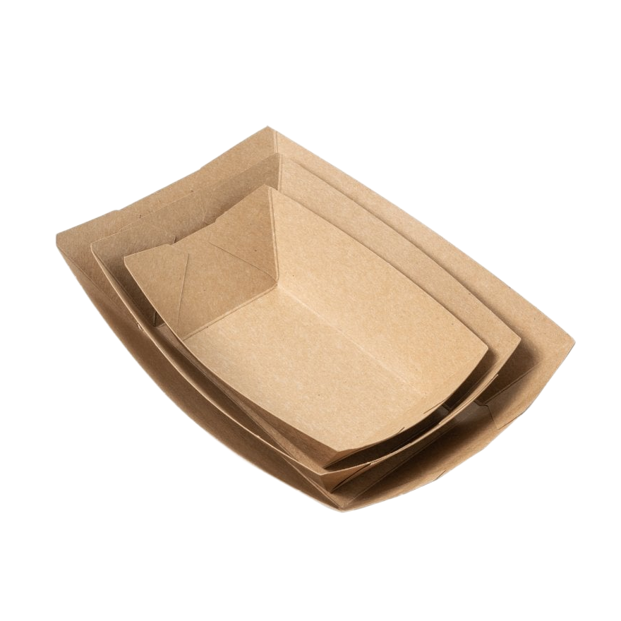 Brown Kraft Trays (1000 pcs) - Food Trays for Hot & Cold Food - Eco-Friendly - All Sizes Available