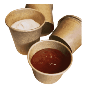KRAFT Paper Cups with Lids - For Sauce (1000 pcs) All Sizes Available