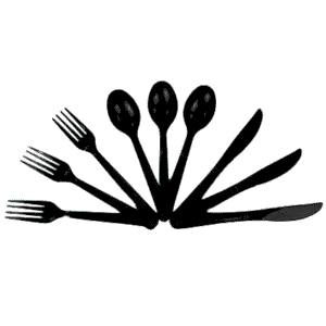 Heavy-Duty Cutlery - 1000pcs - (Forks/Spoons/Knives) - Black/Clear (5.2g)