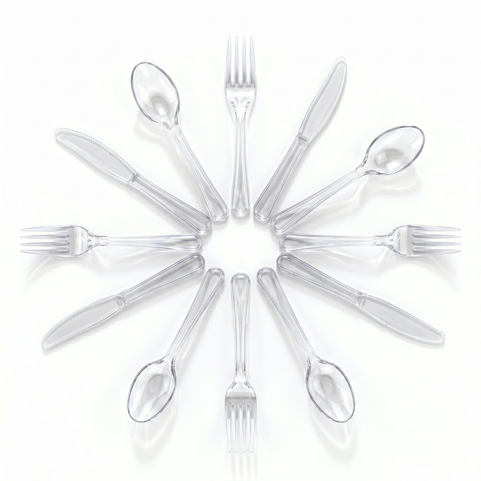 Heavy-Duty Cutlery - 1000pcs - (Forks/Spoons/Knives) - Black/Clear (5.2g) - Image 4