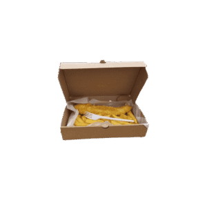 Plain Brown Fish & Chips Boxes (100 pcs) - Custom Logo Print also Available (All Sizes Available)