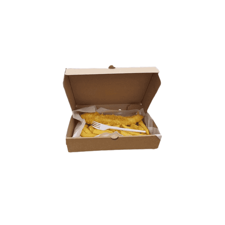 Plain Brown Fish & Chips Boxes (100 pcs) - Custom Logo Print also Available (All Sizes Available)