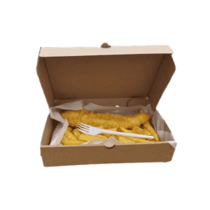 Plain Brown Fish & Chips Boxes (100 pcs) - Custom Logo Print also Available (All Sizes Available)
