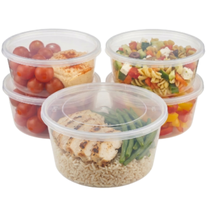 Heavy-Duty Plastic Containers (250 pcs) - Round - Microwave-safe Plastic With Secure Lids - All Sizes Available