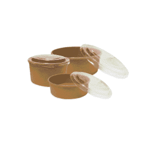 Kraft Deli Boxes with Lids (300 pcs) - Round (3-Sizes Available) - For Serving Pasta, Noodles, Rice & other Items