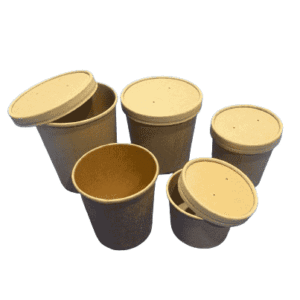 KRAFT Containers (500 pcs) - For Soup - Without Lids (Lids Sold Separately) All Sizes Available