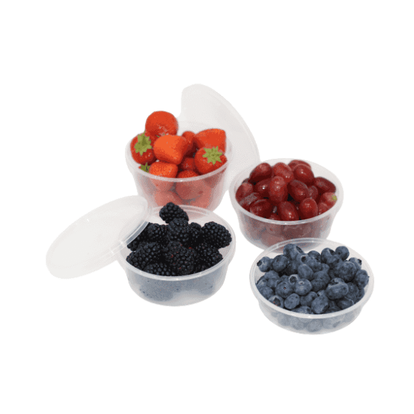 Meal Prep Plastic Containers (250 pcs) - Circular - High Quality Microwave-safe Plastic With Secure Lids - All Sizes Available