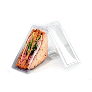 Sandwich Wedges with Hinged Lids (500 pcs) - Holds 2 Sandwich Halves - Eco-Friendly