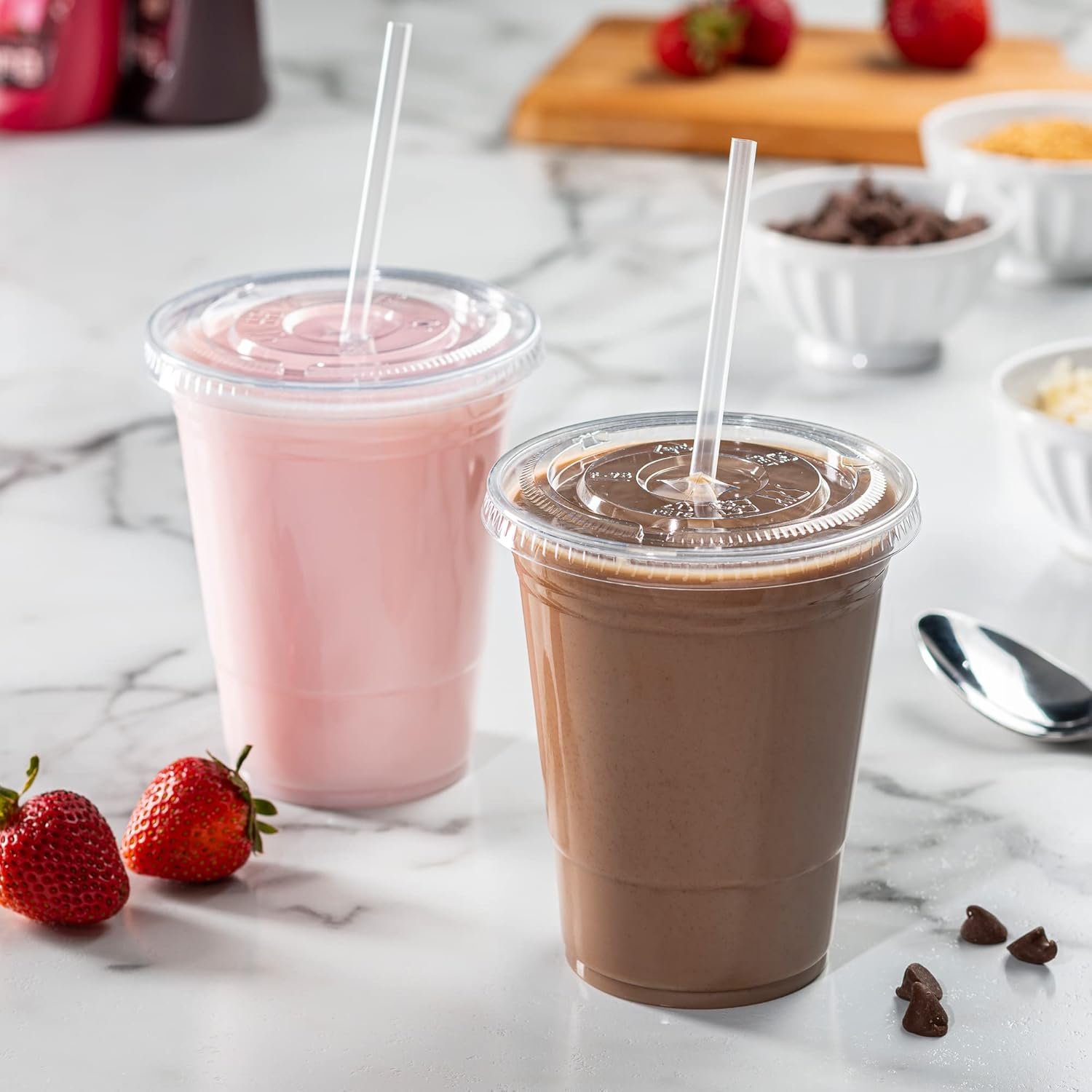 Smoothie Cups With Dome or Flat Lids - 1000 Cups / Lids (All Sizes Available) - Image 9