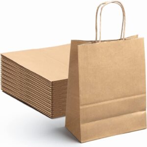 Kraft Twisted Handle Carrier Bags for Takeaways, Restaurants, Catering Businesses, Groceries (250 pcs) - SOS Brown/White Bags (All Sizes Available)