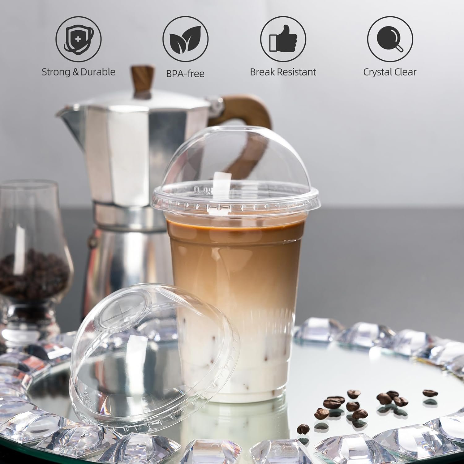 Smoothie Cups With Dome or Flat Lids - 1000 Cups / Lids (All Sizes Available) - Image 11
