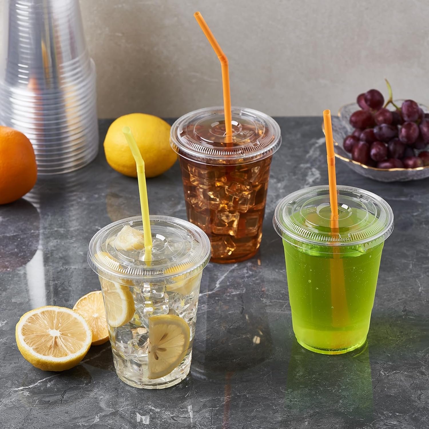 Smoothie Cups With Dome or Flat Lids - 1000 Cups / Lids (All Sizes Available) - Image 3