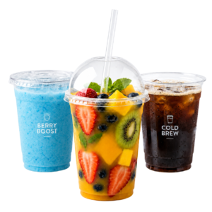 Smoothie Cups With Dome or Flat Lids - 1000 Cups / Lids (All Sizes Available)