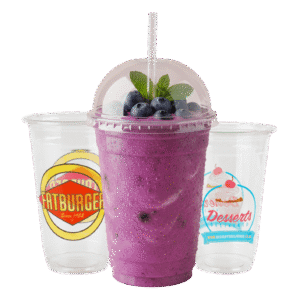 Smoothie Cups With Dome or Flat Lids - 1000 Cups + Lids (All Sizes Available)