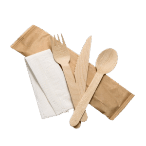 Wooden Cutlery (Fork/Spoon/Knife/Napkin) - 500 pcs - Durable, Practical & Reusable